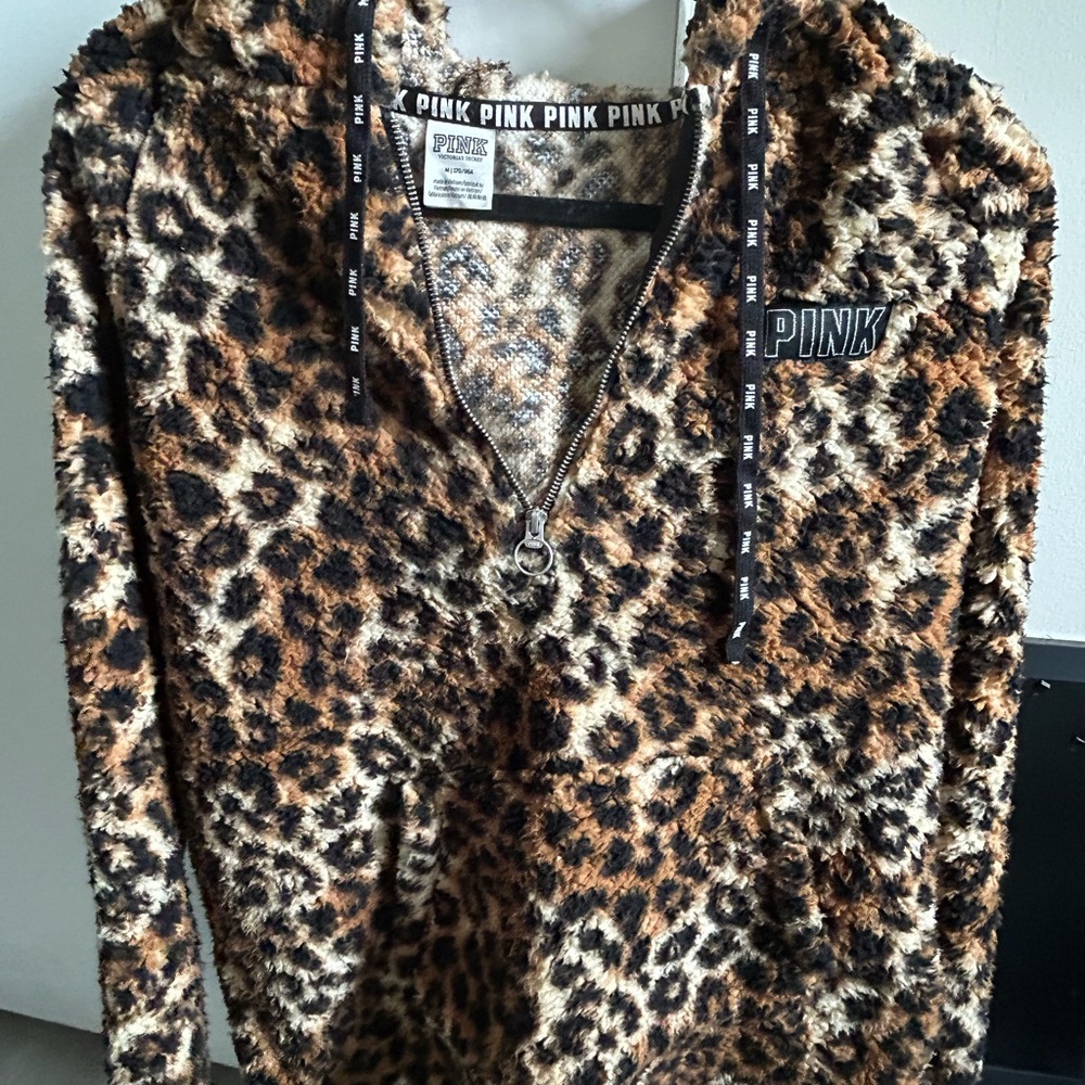 Victoria's Secret Pink Animal Print Fleece Jacket